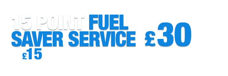 15 Point Fuel Saver Service only £15 when booked with any Short or Master service.